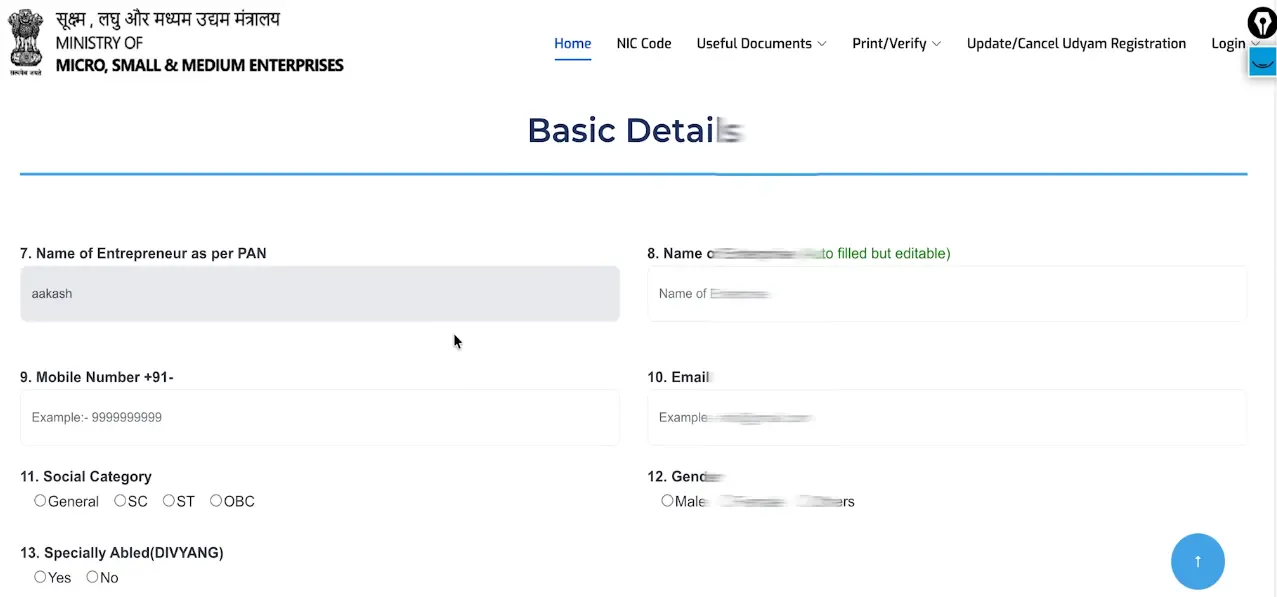 Fill in Your Basic Details